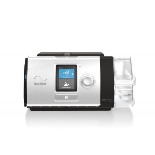 AirCurve 10 ST-A with HumidAir – Main Image Image of the AirCurve 10 ST-A with HumidAir bilevel ventilator showing front display and integrated humidifier.