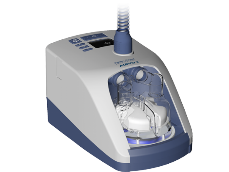 Image of the Fisher & Paykel AIRVO 2 High-Flow Nasal Cannula (HFNC) Therapy System used for heated, humidified high-flow oxygen therapy.