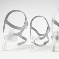 Group image of CPAP and BiPAP mask systems, including full face, nasal, and nasal pillow styles